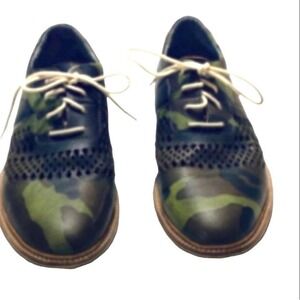Vintage Y2K‎ Thorocraft Mercer Oxford Dress Shoes Camo Size 42 Grunge